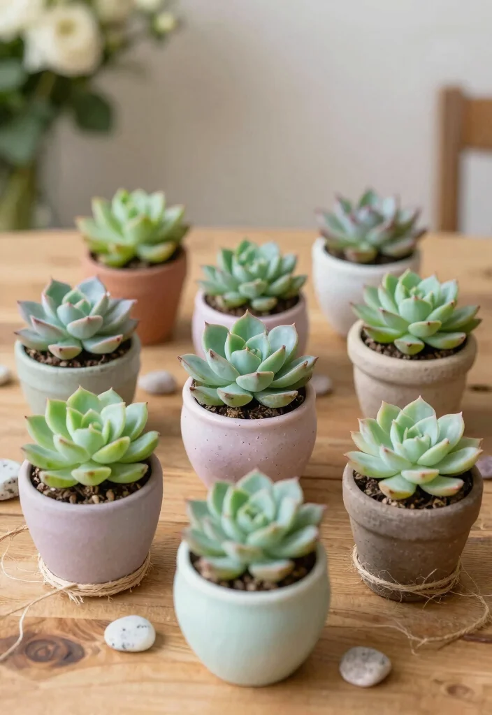 14 DIY Wedding Favor Ideas That Are Easy Affordable and Cute 2. Mini Potted Succulents 0