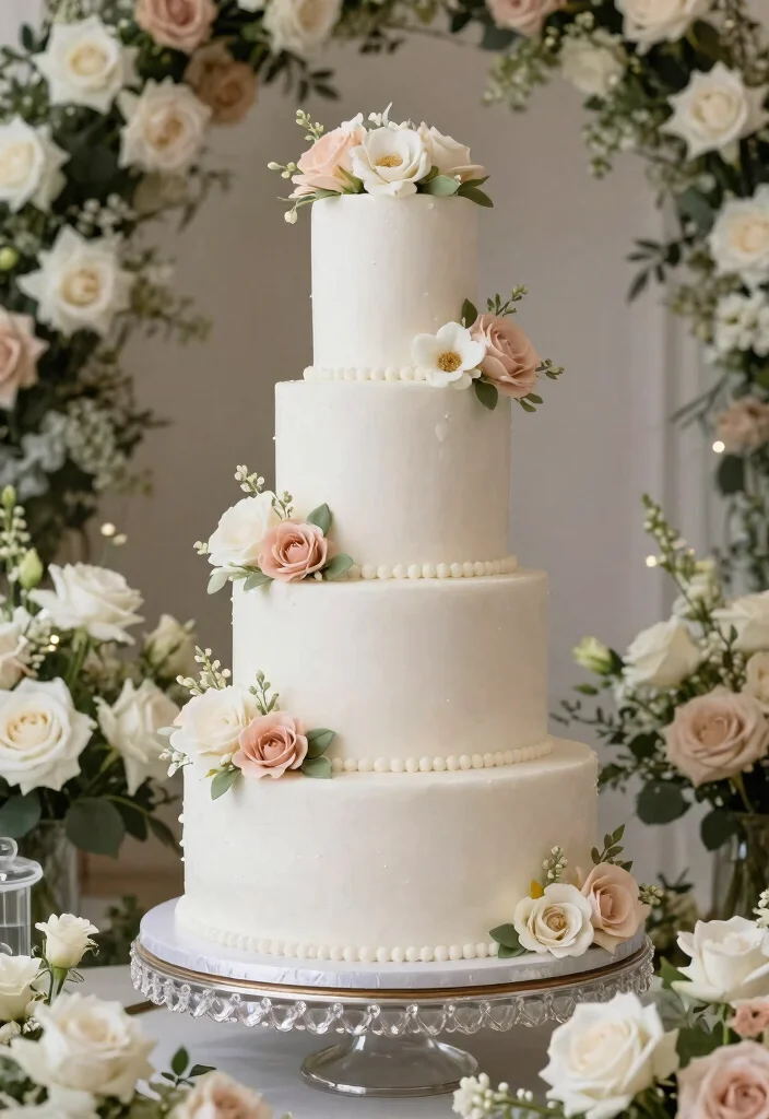 14 Elegant Wedding Cake Design Ideas for Formal Weddings 1. Timeless White Elegance 0