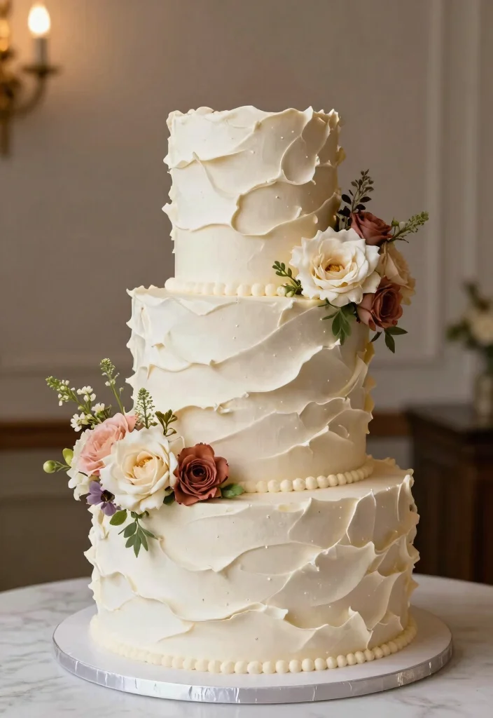 14 Elegant Wedding Cake Design Ideas for Formal Weddings 12. Textured Surfaces 0