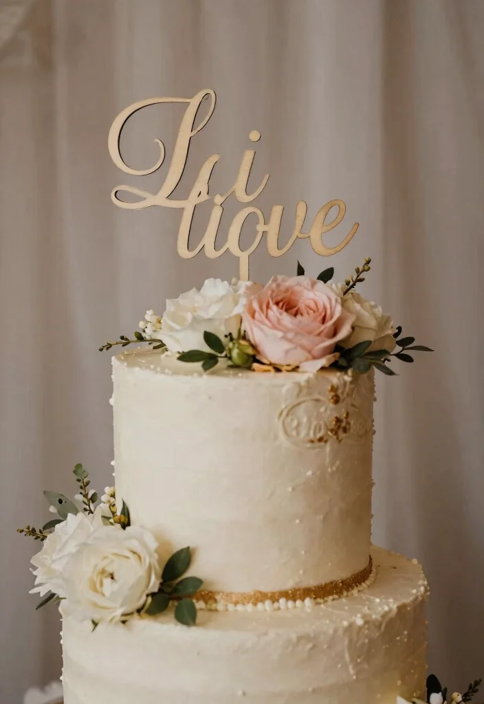 14 Elegant Wedding Cake Design Ideas for Formal Weddings 14. Statement Toppers 0