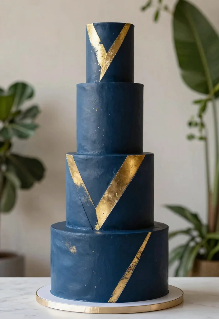 14 Elegant Wedding Cake Design Ideas for Formal Weddings 2. Geometric Glam 0