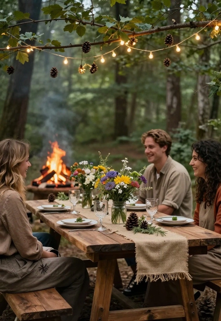14 Engagement Party Theme Ideas That Are Easy to Style and Plan 1. Rustic Woodland Retreat 0
