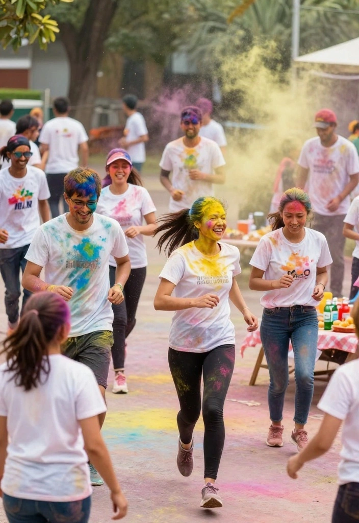 14 Engagement Party Theme Ideas That Are Easy to Style and Plan 12. Color Run Celebration 0