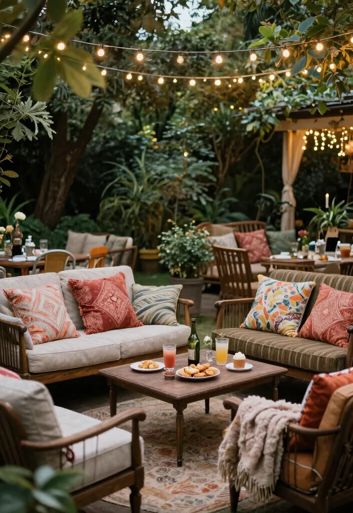 14 Garden Wedding Decoration Ideas for Romantic Outdoor Settings 11. Cozy Lounge Areas 0