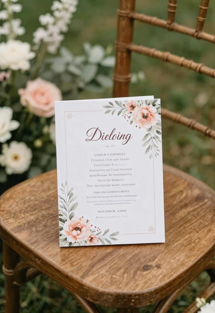 14 Garden Wedding Decoration Ideas for Romantic Outdoor Settings 14. Customized Ceremony Programs 0