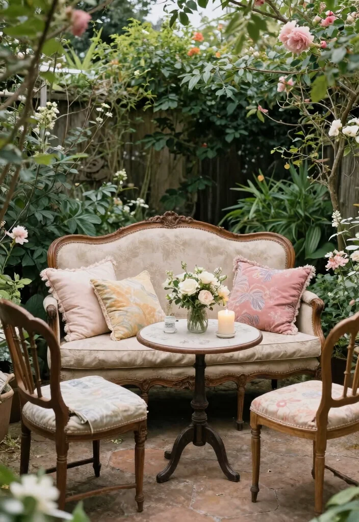 14 Garden Wedding Decoration Ideas for Romantic Outdoor Settings 5. Vintage Furniture 0
