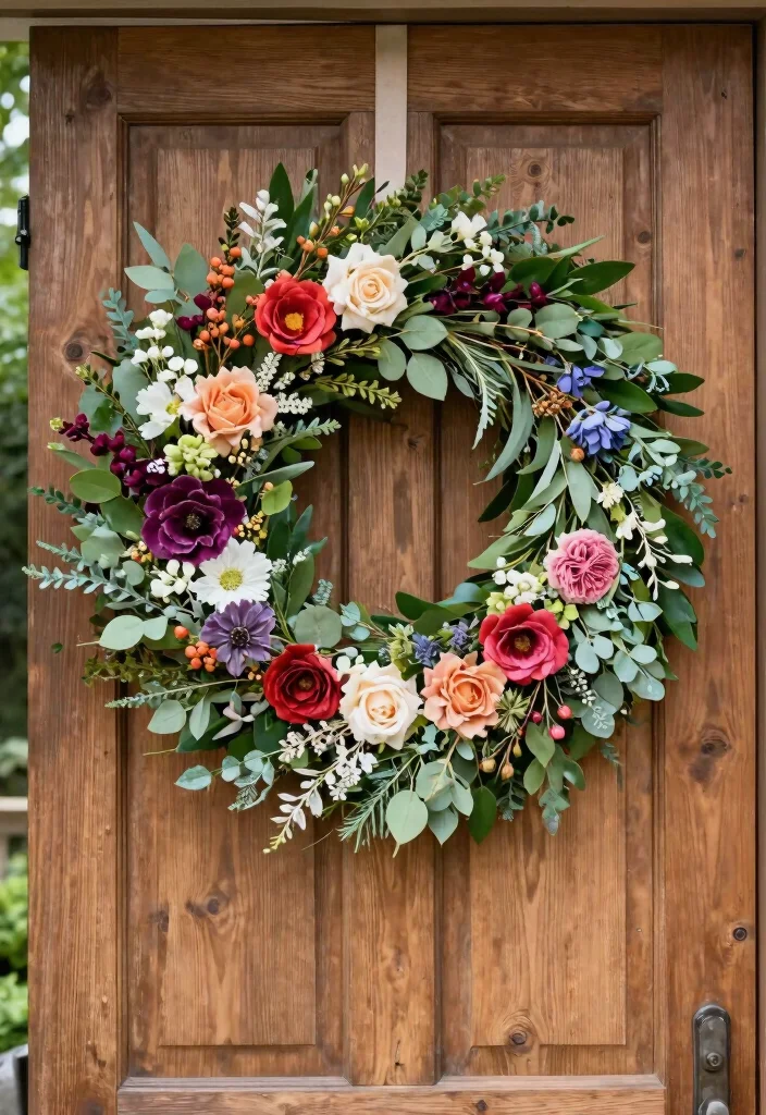 14 Garden Wedding Decoration Ideas for Romantic Outdoor Settings 8. Floral Wreaths 0