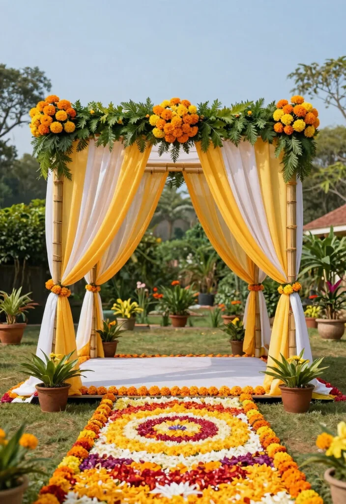 14 Hindu Wedding Decoration Ideas with Cultural Elegance 1. Eco Friendly Floral Mandaps 0