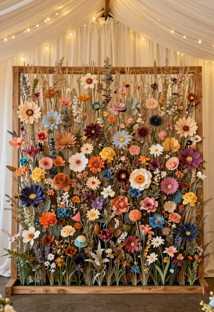 14 Home Wedding Decoration Ideas Perfect for Small Intimate Ceremonies 2. Eco Friendly Flower Wall 0