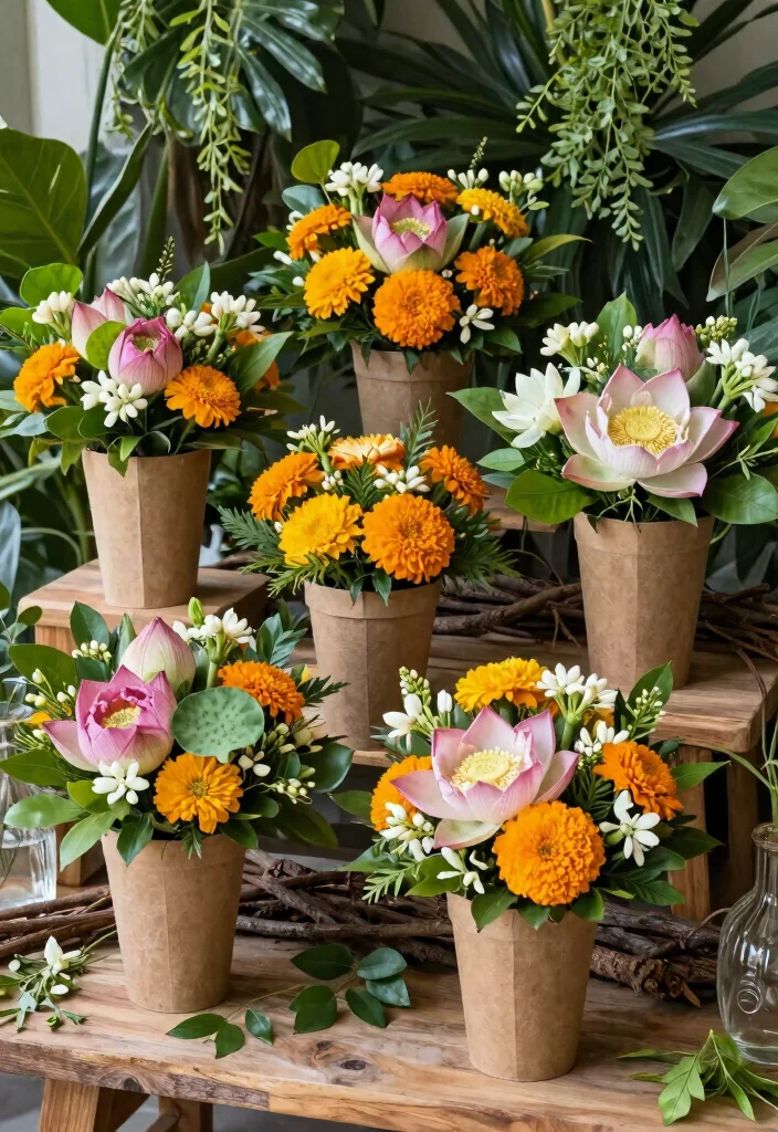 14 Indian Wedding Decoration Ideas Full of Color and Tradition 1. Eco Friendly Flower Arrangements 0