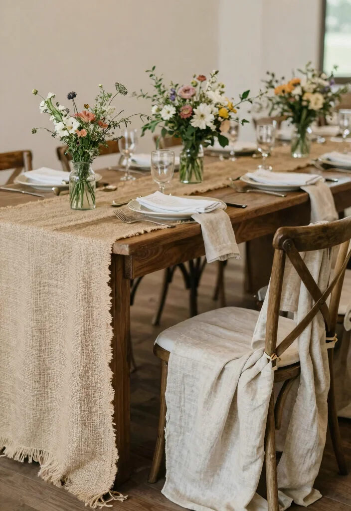 14 Indoor Wedding Decoration Ideas for Any Type of Venue 10. Natural Fabrics for Decor 0