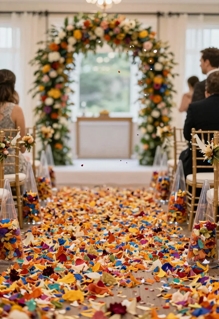 14 Indoor Wedding Decoration Ideas for Any Type of Venue 2. Biodegradable Confetti 0