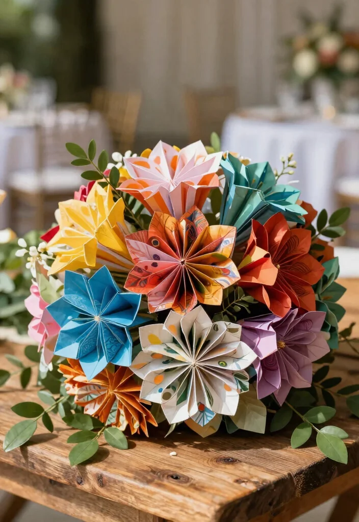 14 Indoor Wedding Decoration Ideas for Sustainable Eco Friendly Celebrations 1. Recycled Paper Bouquets 0