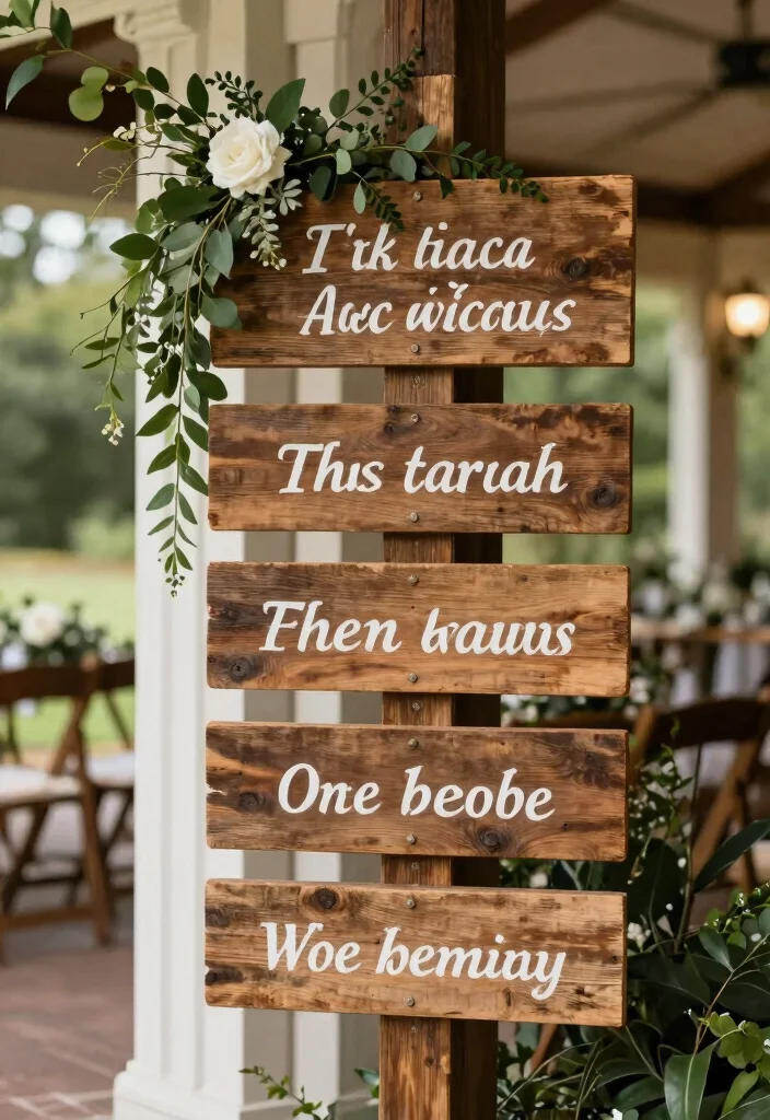 14 Indoor Wedding Decoration Ideas for Sustainable Eco Friendly Celebrations 10. Customizable Signage 0