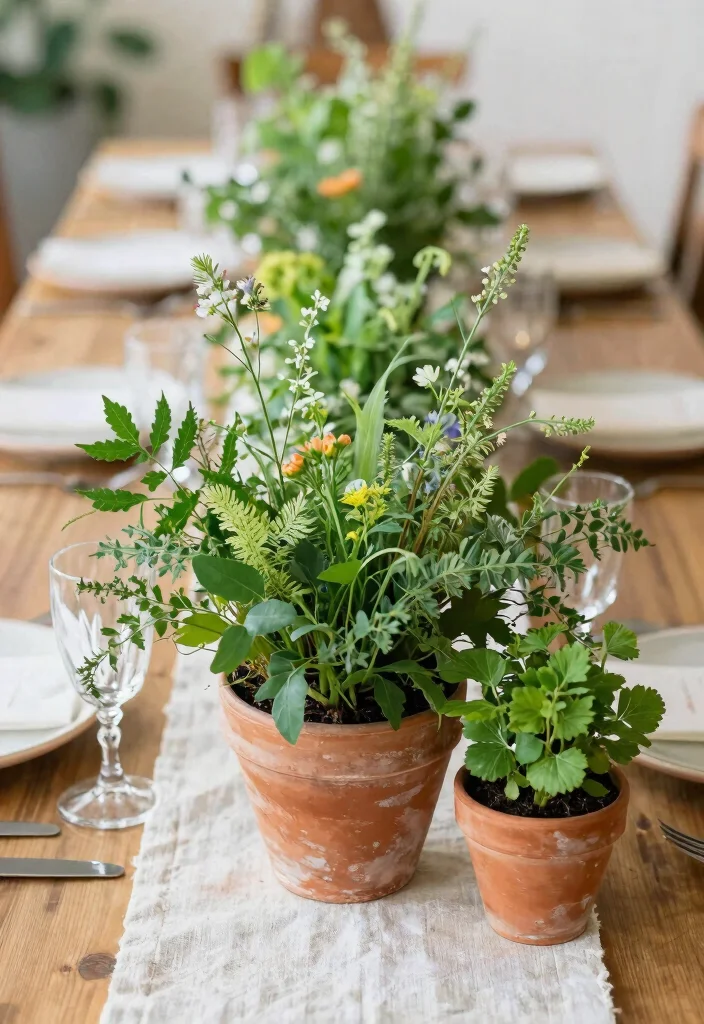 14 Indoor Wedding Decoration Ideas for Sustainable Eco Friendly Celebrations 4. Living Greenery Centerpieces 0