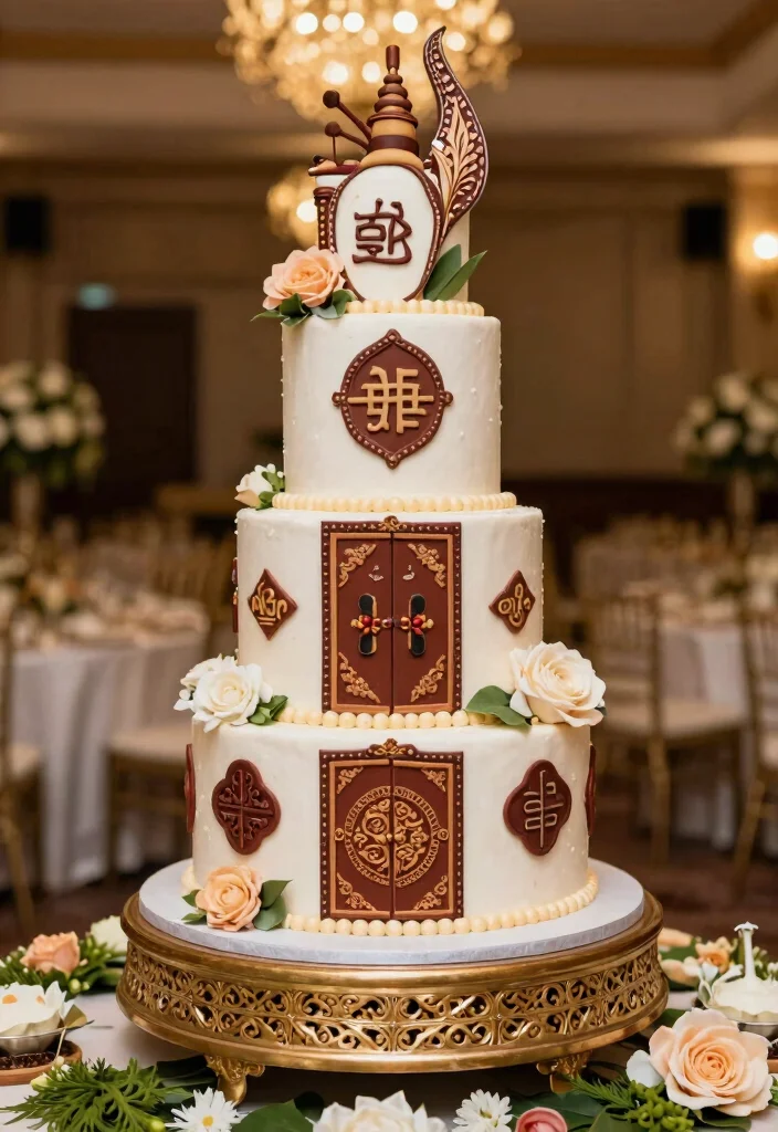 14 Modern Wedding Cake Ideas for Stylish Contemporary Weddings 10. Cultural Heritage Cake 0