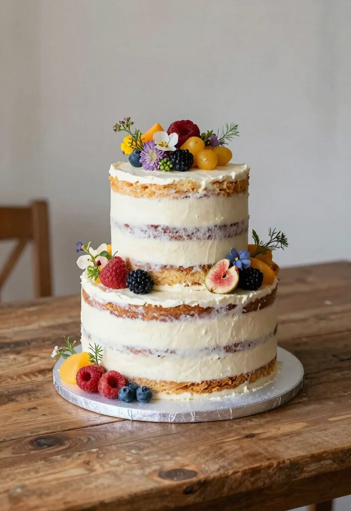 14 Modern Wedding Cake Ideas for Stylish Contemporary Weddings 7. Layered Naked Cake 0