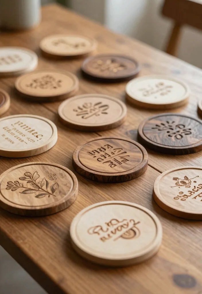 14 Practical Wedding Favor Ideas for Simple and Modern Weddings 30 14 Practical Wedding Favor Ideas for Simple and Modern Weddings 10. Handcrafted Coasters 0