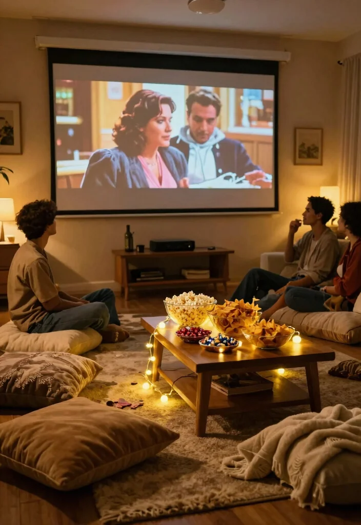 14 Simple Engagement Party Ideas You Can Host at Home 12 14 Simple Engagement Party Ideas You Can Host at Home 2. Cozy Movie Night 0