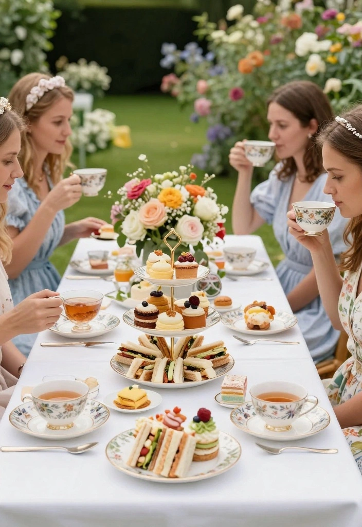 14 Simple Engagement Party Ideas You Can Host at Home 14 14 Simple Engagement Party Ideas You Can Host at Home 4. Garden Tea Party 0