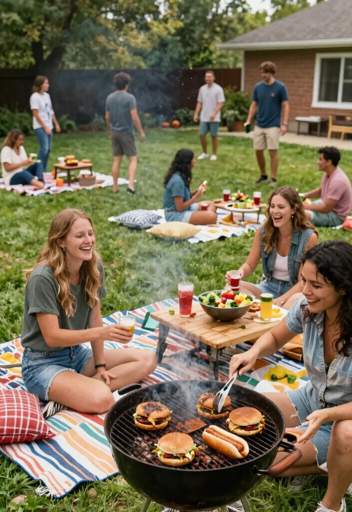 14 Simple Engagement Party Ideas You Can Host at Home 39 14 Simple Engagement Party Ideas You Can Host at Home 9. Backyard Barbecue Bash 0