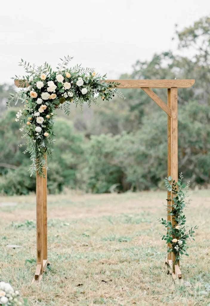14 Simple Wedding Decoration Ideas That Look Clean and Elegant 11. Minimalist Wedding Arch 0
