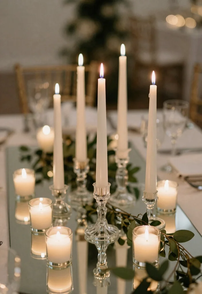 14 Simple Wedding Decoration Ideas That Look Clean and Elegant 8. Elegant Candle Arrangements 0
