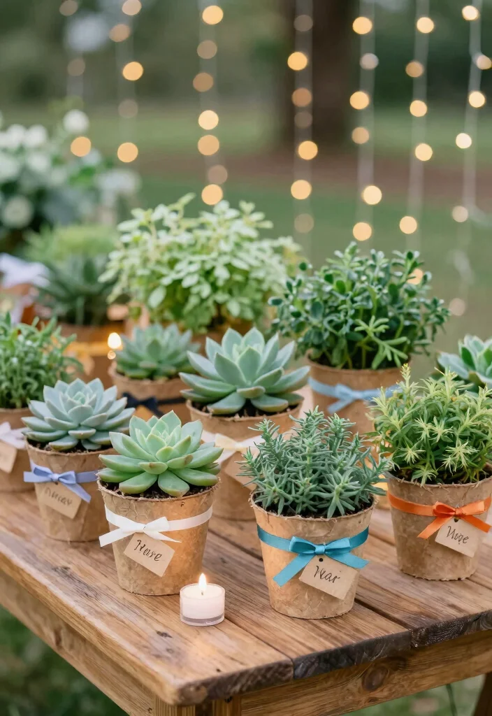 14 Simple Wedding Favor Ideas That Never Go Out of Style 2. Mini Potted Plants 0