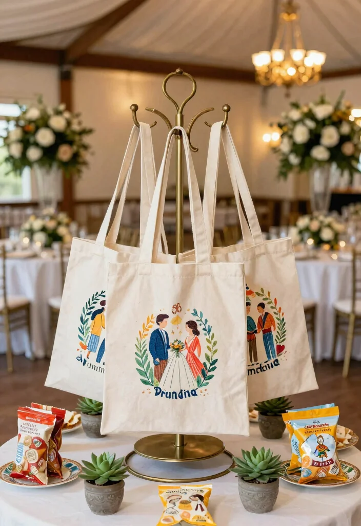14 Simple Wedding Favor Ideas That Never Go Out of Style 3. Reusable Tote Bags 0