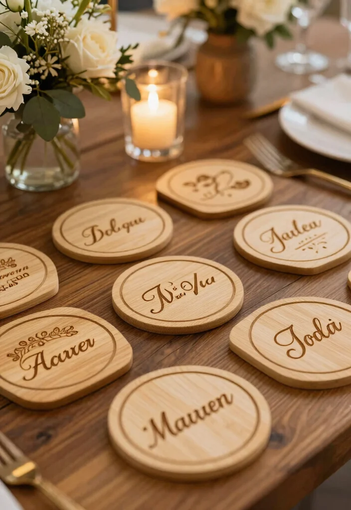 14 Simple Wedding Favor Ideas That Never Go Out of Style 5. Customized Coasters 0
