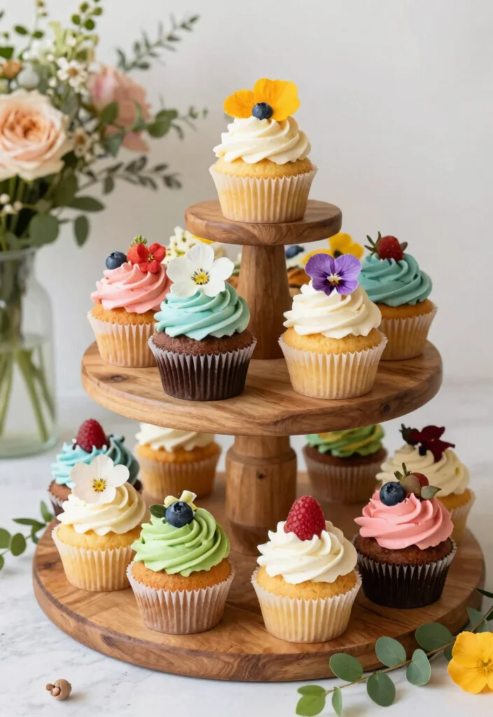 14 Trendy Wedding Cake Ideas Couples Are Loving Right Now 10. Eco Friendly Cupcake Stands 0