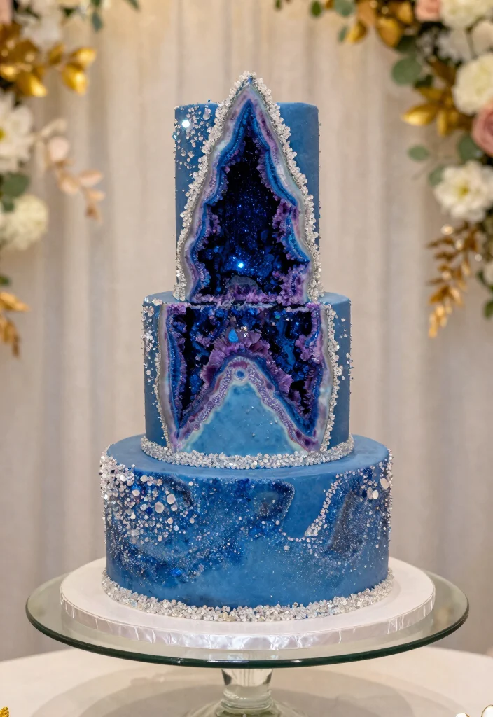 14 Trendy Wedding Cake Ideas Couples Are Loving Right Now 2. Geode Inspired Cake Designs 0