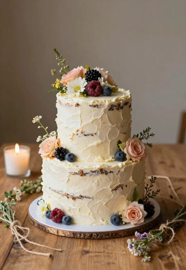 14 Trendy Wedding Cake Ideas Couples Are Loving Right Now 3. Rustic Buttercream Cakes 0