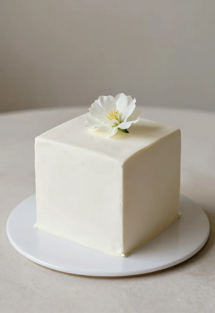 14 Trendy Wedding Cake Ideas Couples Are Loving Right Now 7. Minimalist Square Cakes 0