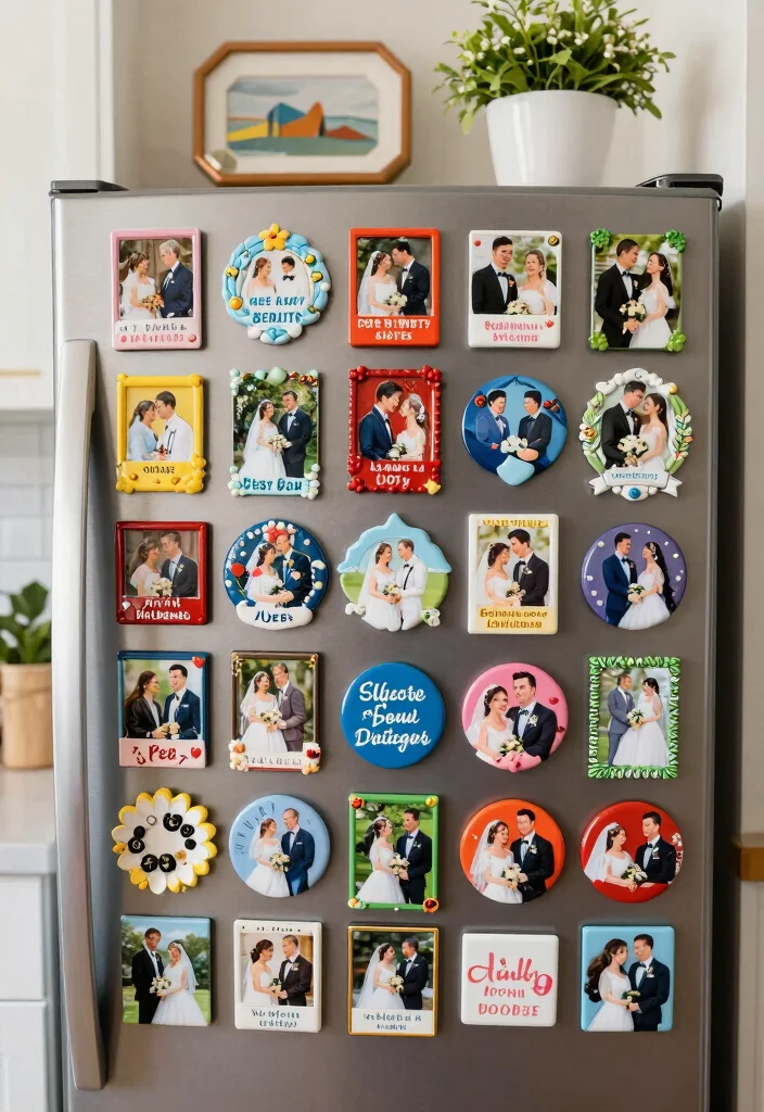 14 Useful Wedding Favor Ideas for Guests They Will Actually Use 13. Personalized Magnets 0