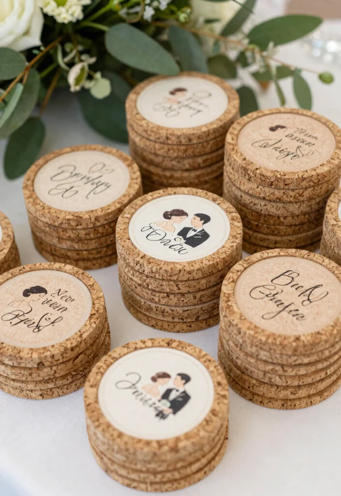 14 Useful Wedding Favor Ideas for Guests They Will Actually Use 7. Custom Coasters 0