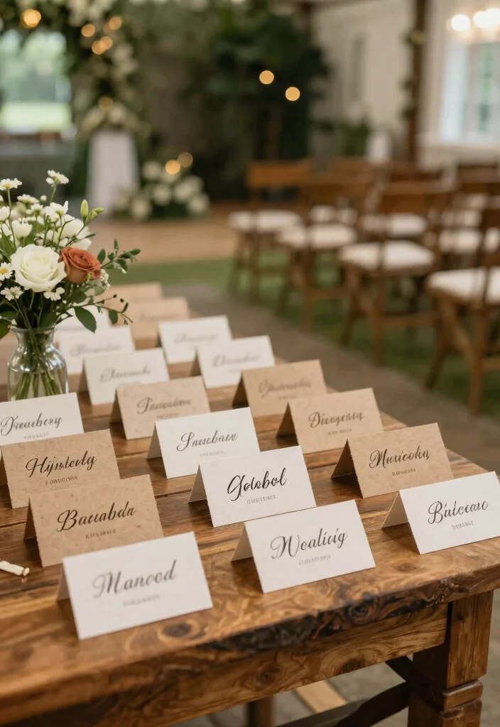 14 Wedding Aisle Decoration Ideas for a Romantic Ceremony Setup 52 14 Wedding Aisle Decoration Ideas for a Romantic Ceremony Setup 12. Eco Conscious Seating Cards 0