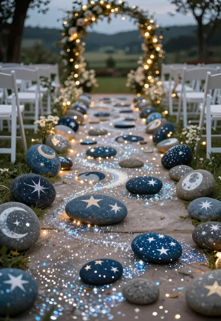 14 Wedding Aisle Decoration Ideas for a Romantic Ceremony Setup 53 14 Wedding Aisle Decoration Ideas for a Romantic Ceremony Setup 13. Celestial Elements 0