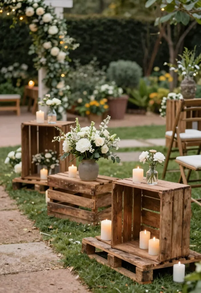 14 Wedding Aisle Decoration Ideas for a Romantic Ceremony Setup 54 14 Wedding Aisle Decoration Ideas for a Romantic Ceremony Setup 14. Upcycled Decor 0