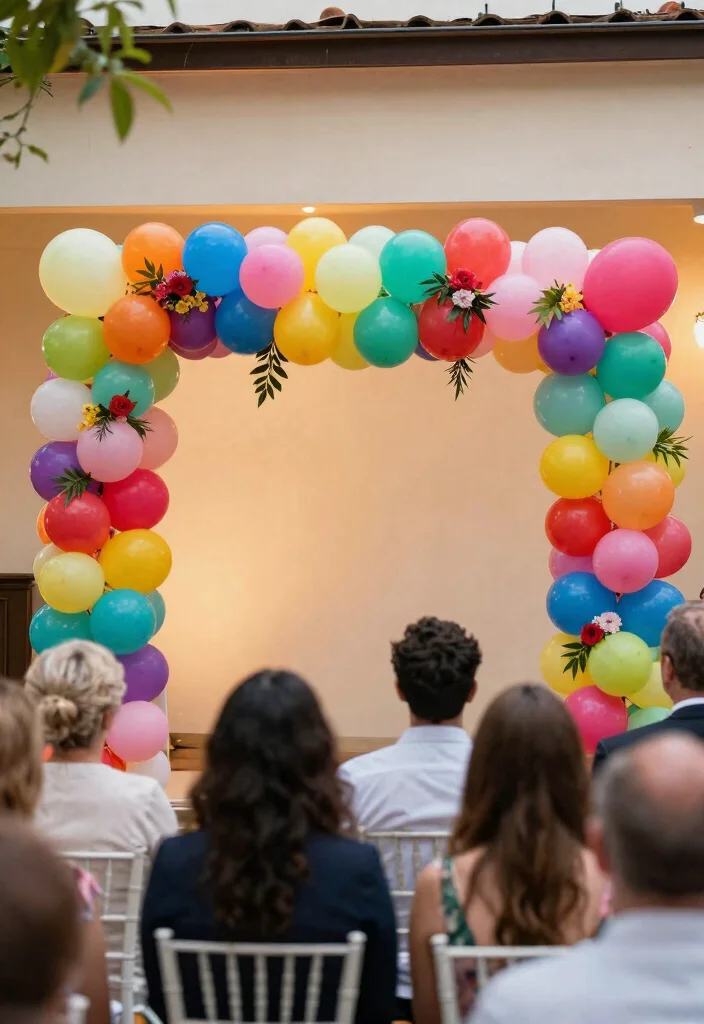 14 Wedding Backdrop Decoration Ideas for Beautiful Photo Moments 13. Balloon Garland Backdrop 0