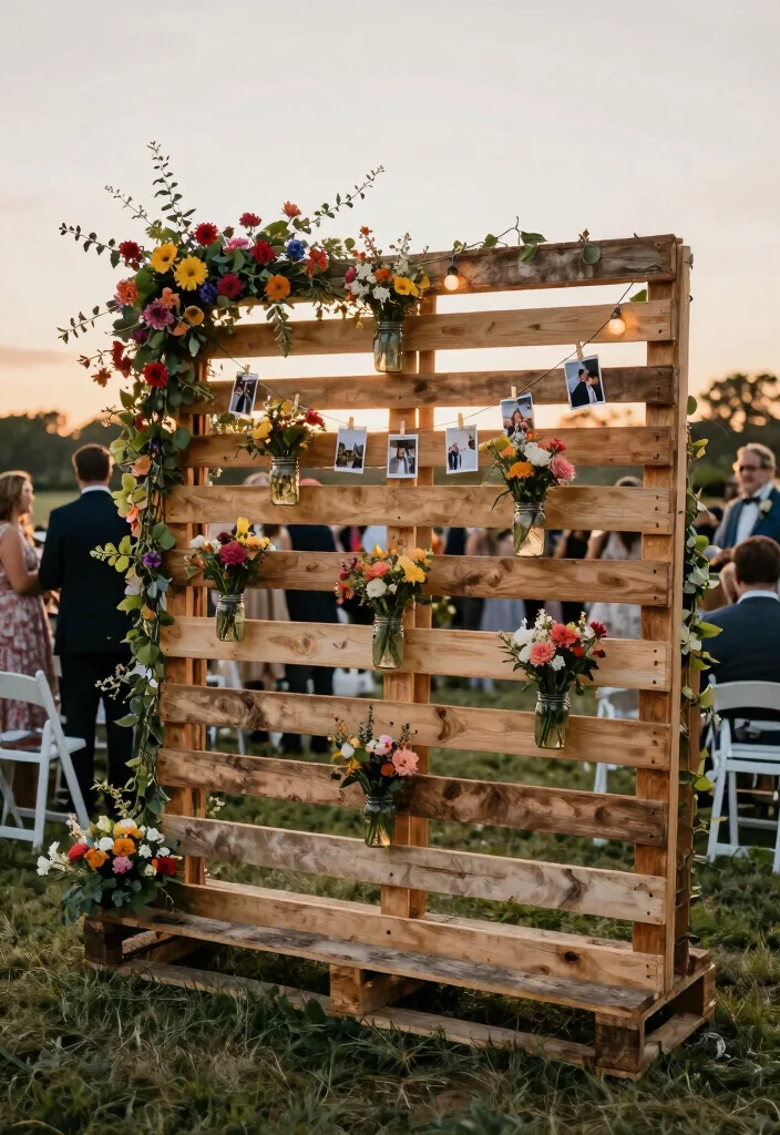14 Wedding Backdrop Decoration Ideas for Beautiful Photo Moments 4. Rustic Wooden Pallet Wall 0