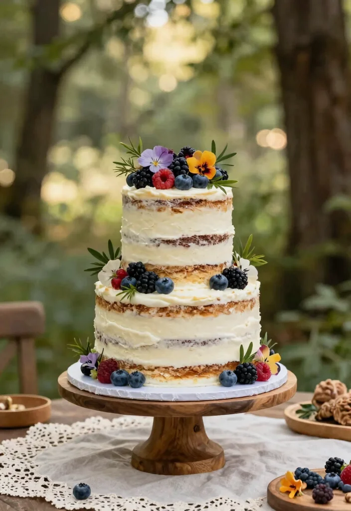 14 Wedding Cake Aesthetic Ideas That Look Beautiful and Trendy 1. Rustic Charm with Naked Cakes 0