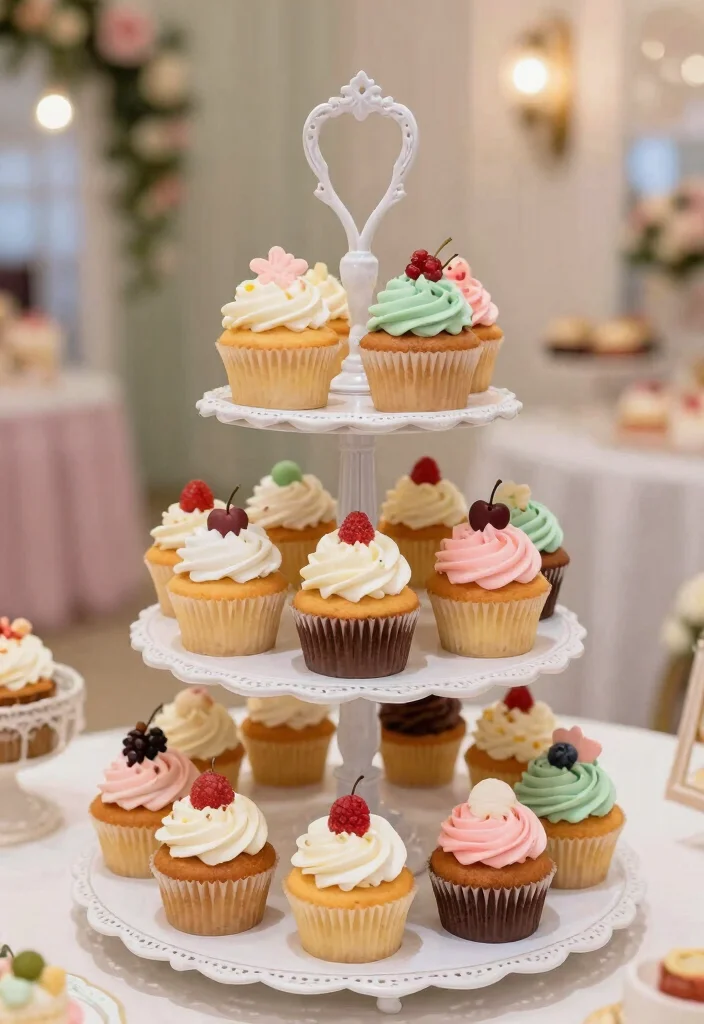 14 Wedding Cake Aesthetic Ideas That Look Beautiful and Trendy 8. Cupcake Towers for a Fun Alternative 0