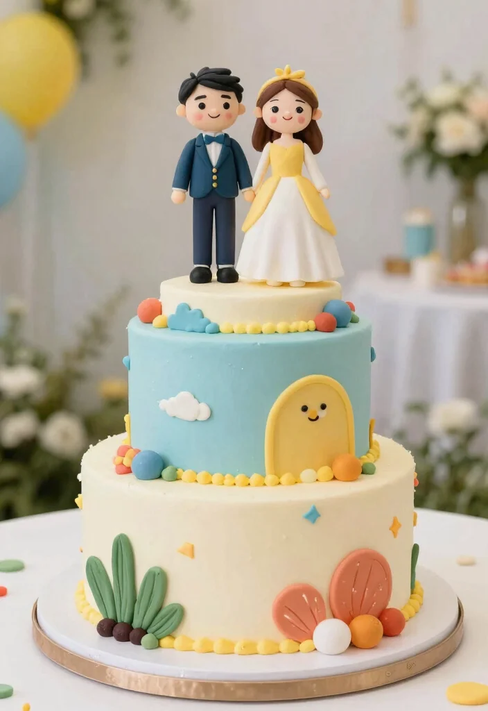 14 Wedding Cake Aesthetic Ideas That Look Beautiful and Trendy 9. Whimsical Cake Designs 0