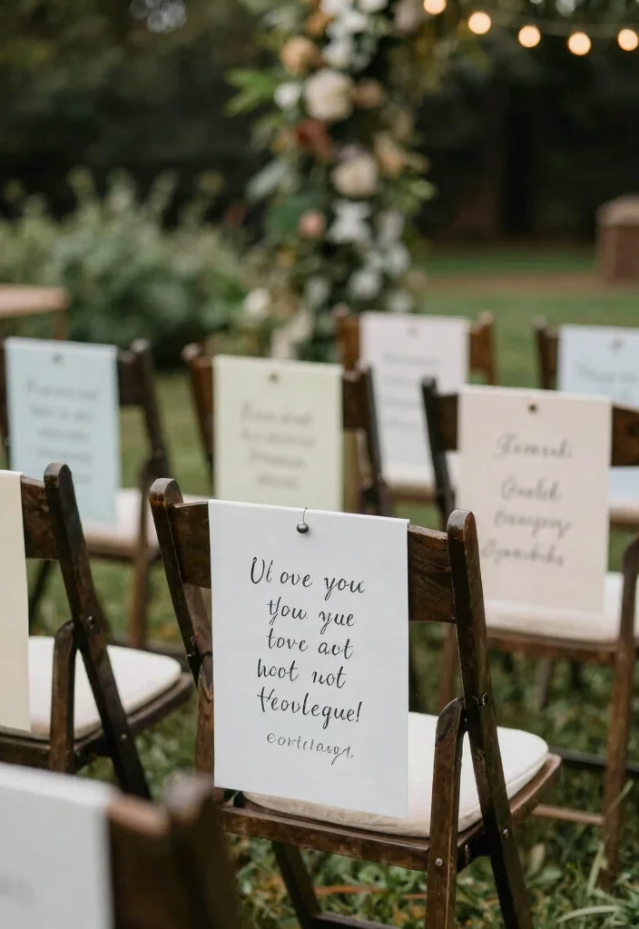 14 Wedding Chair Decoration Ideas That Elevate the Ceremony Look 51 14 Wedding Chair Decoration Ideas That Elevate the Ceremony Look 11. Hand Painted Signs 0