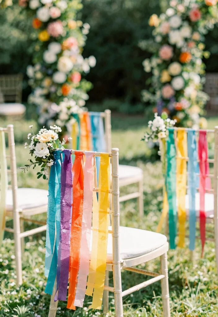 14 Wedding Chair Decoration Ideas That Elevate the Ceremony Look 2 14 Wedding Chair Decoration Ideas That Elevate the Ceremony Look 2. Recycled Paper Streamers 0