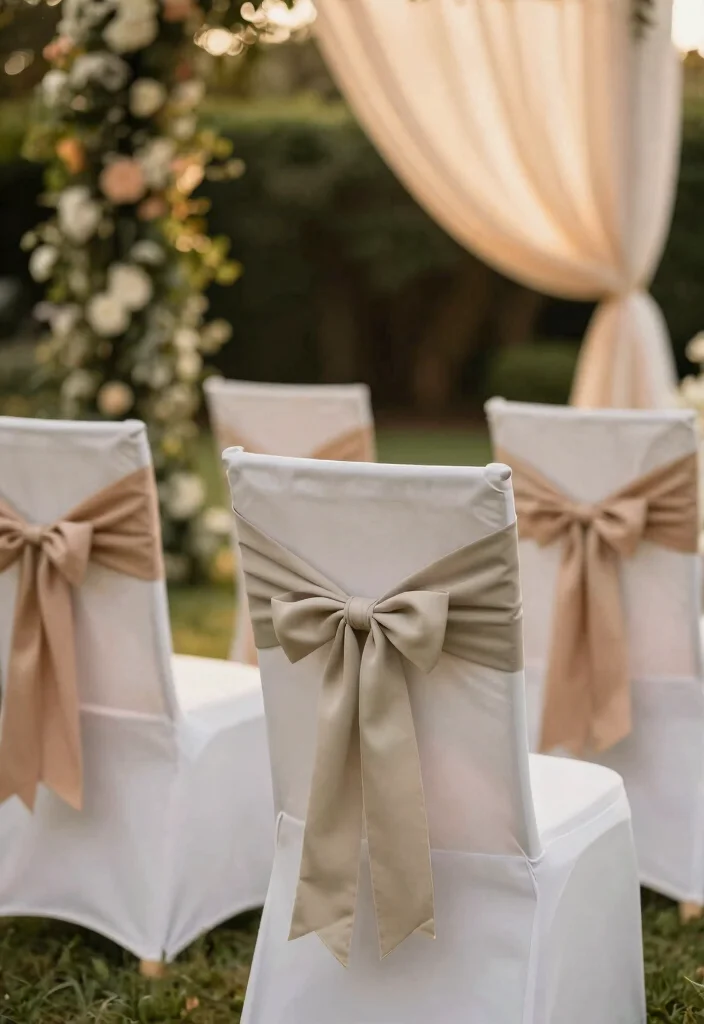 14 Wedding Chair Decoration Ideas That Elevate the Ceremony Look 3 14 Wedding Chair Decoration Ideas That Elevate the Ceremony Look 3. Fabric Chair Sashes 0