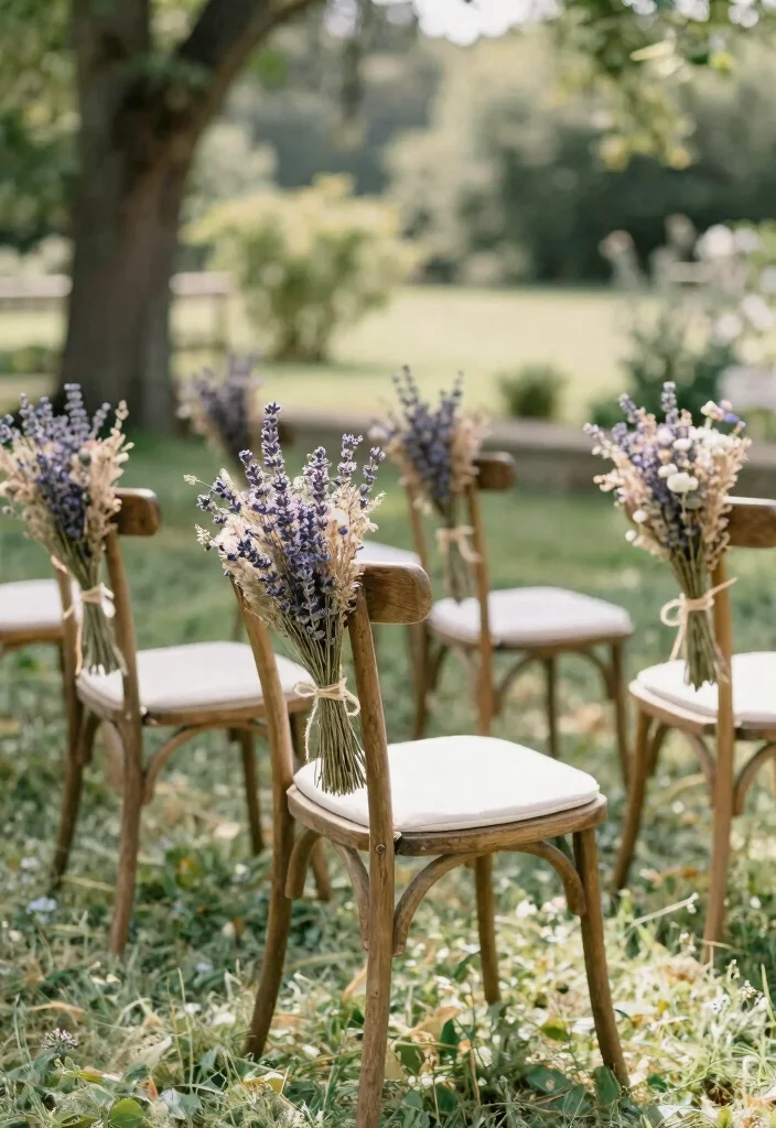 14 Wedding Chair Decoration Ideas That Elevate the Ceremony Look 14 14 Wedding Chair Decoration Ideas That Elevate the Ceremony Look 4. Dried Flower Arrangements 0