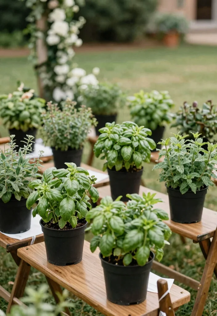 14 Wedding Chair Decoration Ideas That Elevate the Ceremony Look 48 14 Wedding Chair Decoration Ideas That Elevate the Ceremony Look 8. Potted Herbs 0