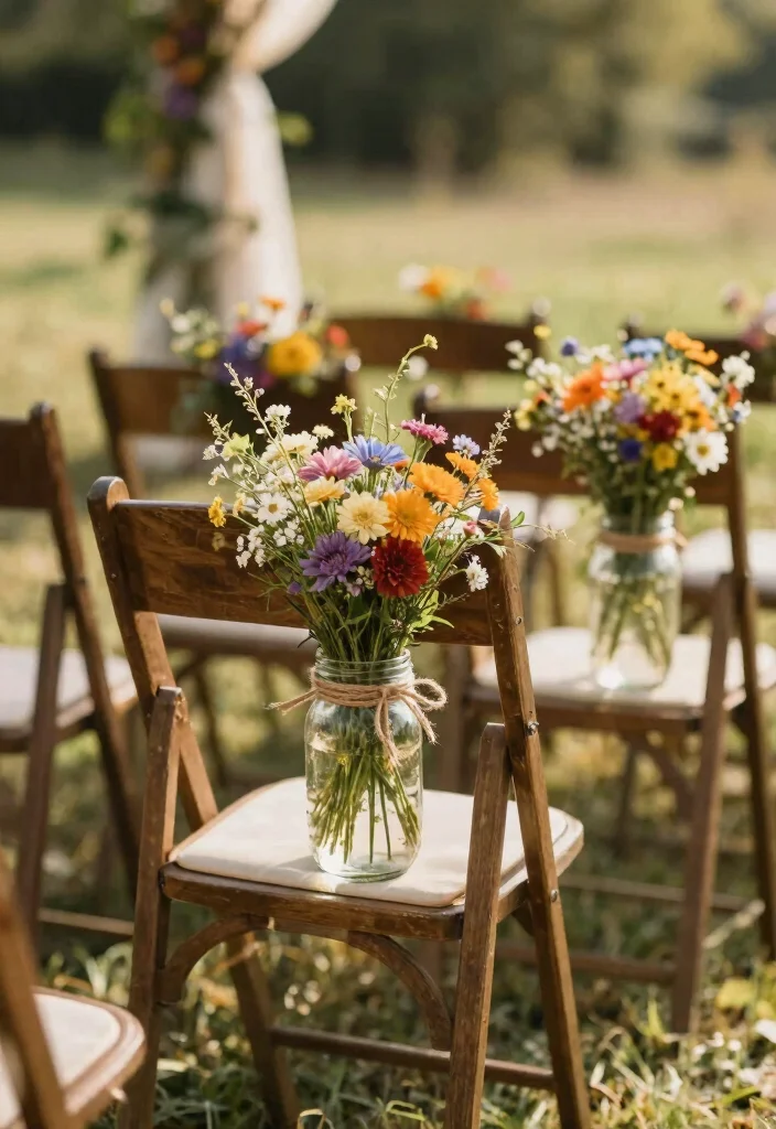 14 Wedding Chair Decoration Ideas That Elevate the Ceremony Look 49 14 Wedding Chair Decoration Ideas That Elevate the Ceremony Look 9. Upcycled Mason Jars 0